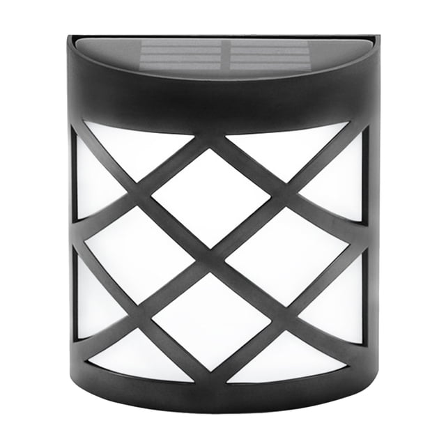 EeaseMX Lámpara solar LED RGB impermeable para exteriores, césped, jardines, vallas, patios, decoración, iluminación, focos solares, lámpara de pared (luz cálida)
