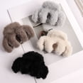 thumbnail image 4 of Eoperou Women Hair Claw Solid Color Soft Fluffy Plush Anti-slip Strong Claw Lighweight Portable Lady Hair Gripper Hair Organization Clamp, 4 of 7