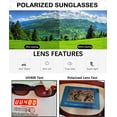 thumbnail image 5 of White Frame with Gray Glitter-Long Keeper Rectangular Sunglasses UV385 Protection Retro Driving Glasses for Women, 5 of 5