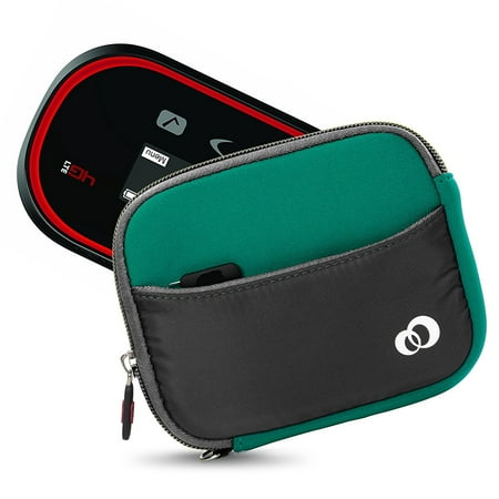 Mini Portable 5" Carrying case sleeve for WiFi HotSpot Modem & Router Mobile, Camera Case, External Battery Sleeve PLUS Secure Hand Wrist Strap (Green)