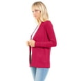 thumbnail image 6 of Made by Olivia Women's Open Front Long Sleeve Classic Knit Cardigan, 6 of 7