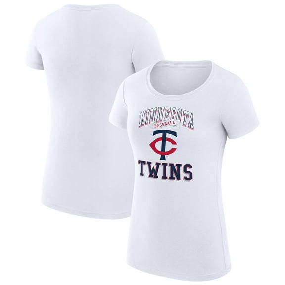 Women's G-III 4Her by Carl Banks White Minnesota Twins Super-Slim Fit Lightweight Team Logo Graphic T-Shirt