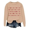 thumbnail image 1 of DGHM Chandail en Molleton pour Femmes Ample Surdimensionné Col Rond Pull Imprimé Lettre Décontracté Chandails en Molleton Kaki TG, 1 of 3