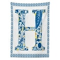 thumbnail image 3 of Ambesonne Letter H Tablecloth Rectangular Table Cover, Azulejo Frame, 52"x70", Blue Yellow Orange, 3 of 4