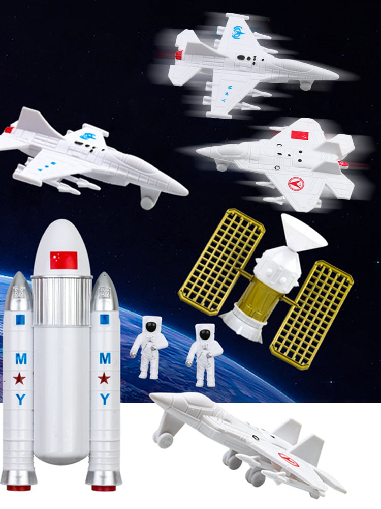 1:64 Space Adventure Playset Rocket Satellite Airplane Educational Toys 