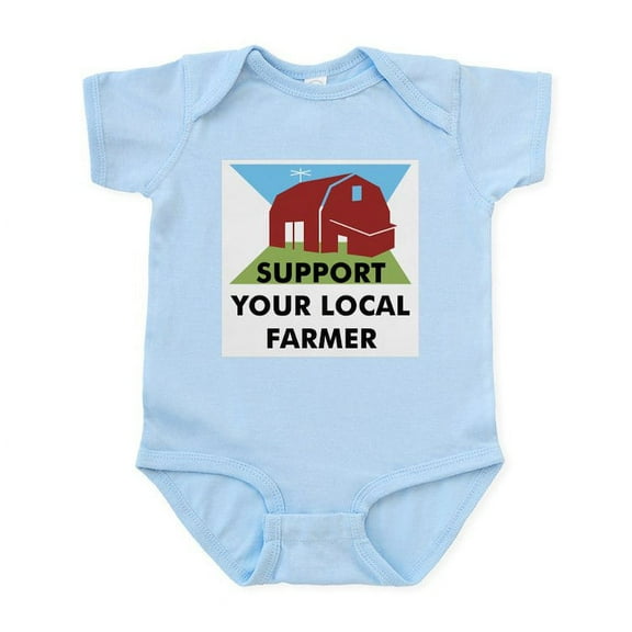 CafePress - Support Your Local Farmer Infant Bodysuit - Baby Light Bodysuit, Size Newborn - 24 Months