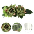 thumbnail image 3 of Unique Bargains 1 Pc Women's Styling Simulated Flowers Hair Clips Comb for Parties Green Polyester Fabric Iron, 3 of 4