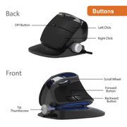 J-Tech Digital Wired Ergonomic Mouse with an Adjustable Angle Tilt, Vertical Mouse with Chroma RGB Color LED, Vertical Gaming Mouse with 4 DPI Settings (800/1200/2000/4000) Scroll Endurance [V628X]