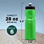 Water Bottles with Push Cap 28 oz. Set of 6, Bulk Pack - Reusable, Great for Gym, Hiking, Cycling, School - Neon Green