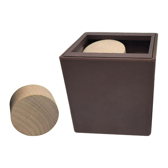 Rompecabezas de madera con forma de cubo, desafío para la resolución de problemas lógicos y sensoriales. Círculo