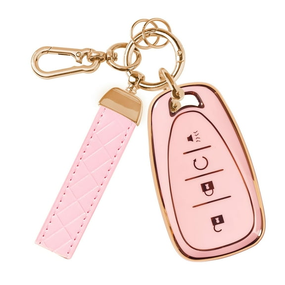 4 Button Key Fob Cover for Chevy - Compatible with Chevrolet Volt, Bolt, Spark, Equinox, Traverse, Trax, Sonic (2016-2022) – Durable TPU Car Key Case Protector