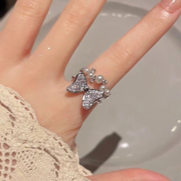 SEPARQI Women 925 Sterling Silver Butterfly Cubic Zirconia Thumb Ring Stress Anxiety Rings Women's Jewelry Lady Birthday Mother's Day Gifts
