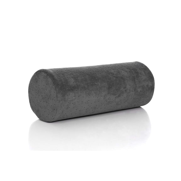Health Round Cervical Roll Cylinder Bolster Pillow with Removable Washable Cover, Ergonomically Designed for Head, Neck, Back, and Legs, Grey