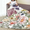 thumbnail image 6 of Honeii Autumn Garden Print Fleece Blanket - Throw Blanket for Bed, Sofa, Couch, Camping, and Travel , Microplush Ultra Soft Warm Blanket-80"x60", 6 of 7