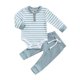 thumbnail image 1 of Ropa de rayas acanaladas para bebés, trajes para niños pequeños, Pelele de algodón suave de manga larga, pantalones, conjunto de 2 piezas, prendas de vestir para niños pequeños, Otoño, nuevo, 1 of 4