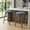 Blue, variant on AILUNWALL Swivel Bar Stools Set of 2, 30" Bar Height Backless Fabric Upholstered Seat with