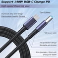 thumbnail image 3 of PD 20V Tipo C A DC Cable De Alimentación Macho, Satélite Rectangular Tipo C A DC Cable De Alimentación Plug And Play PVC Ahorro De Tiempo Retardante De Llama Flexible Para, 3 of 7