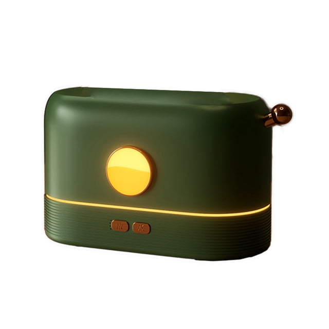 Naiovety Humidificador de aire Aceite esencial Simulación Llama LED Difusor de aroma de bajo ruido Fabricante de niebla ajustable Recargable Negro Humidificadores Verde Naiovety HA063164-03