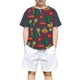 thumbnail image 3 of Boys Short Sleeve T-shirt Mexican Cactus Print Short Sleeve Tees Vintage Style (Navy2 3-4 Years), 3 of 4