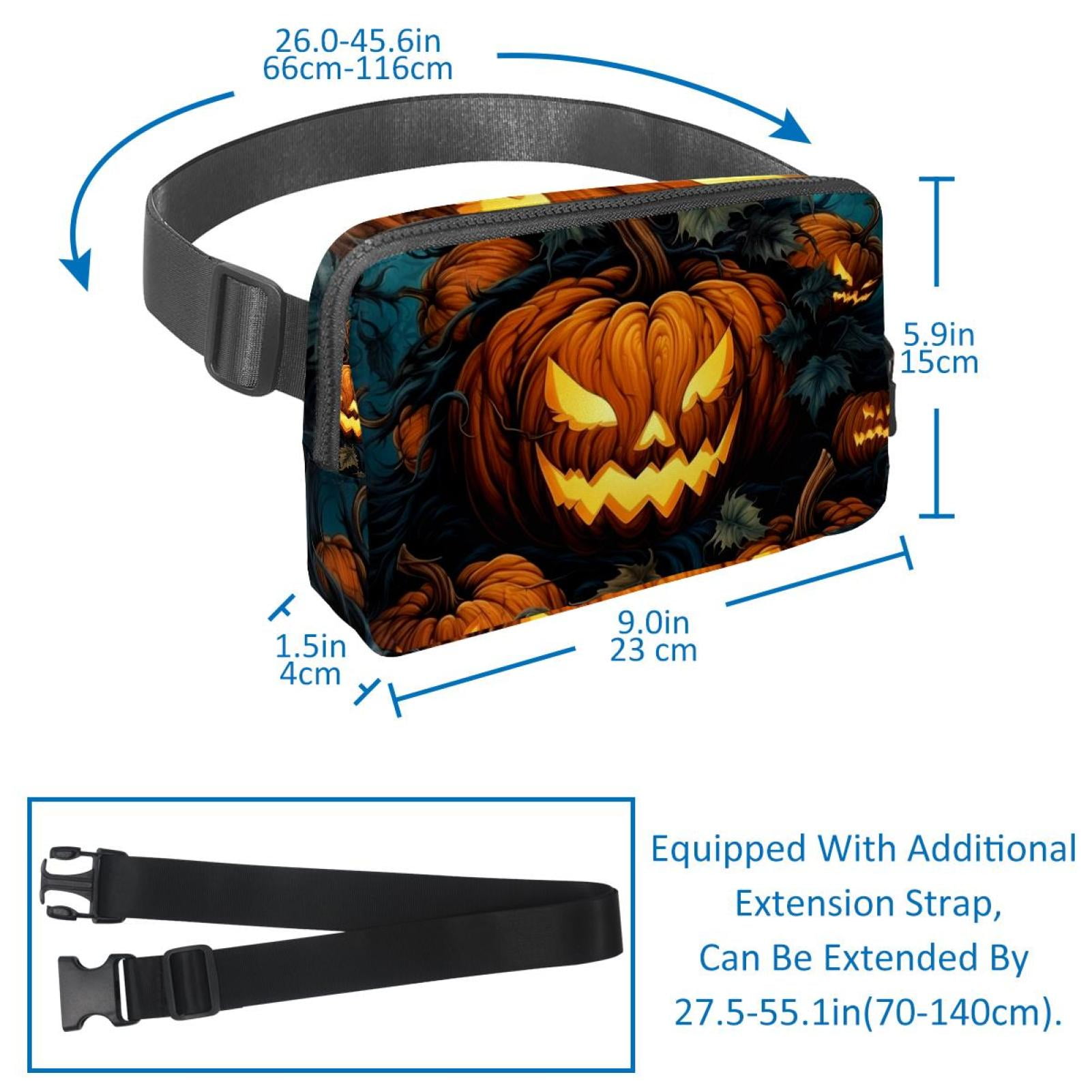 Pumpkin Lightweight Adjustable Crossbody Bag with Extension Strap - Unisex Fanny Pack