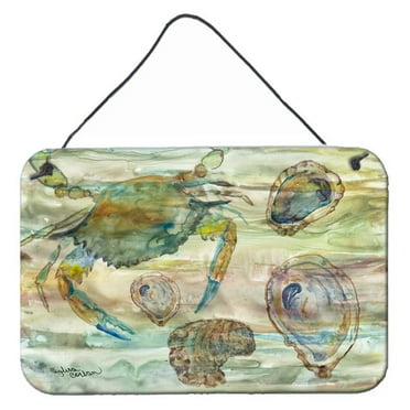 Carolines Treasures SC2017DS812 Crab Shrimp and Oyster Sunset Wall or Door Hanging Prints 8x12 multicolor