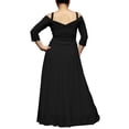 thumbnail image 2 of Evanese Women's Plus Size Elegant Long Formal Evening Dress with 3/4 Sleeves, 2 of 4