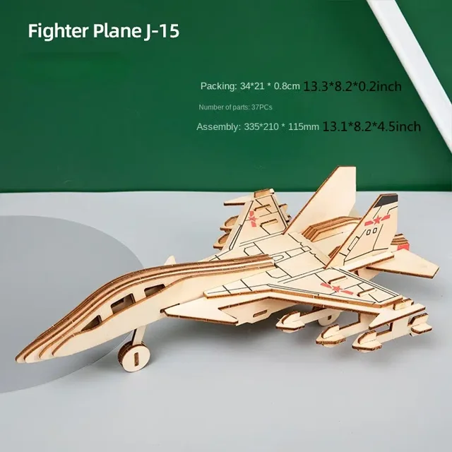 HAIMAI Children's educational toys 3D Three-dimensional Jigsaw Puzzle, Handmade Wooden Assembled Airplane Model Decoration, Diy Children's Educational Toy Gift Gong Bohan unisex