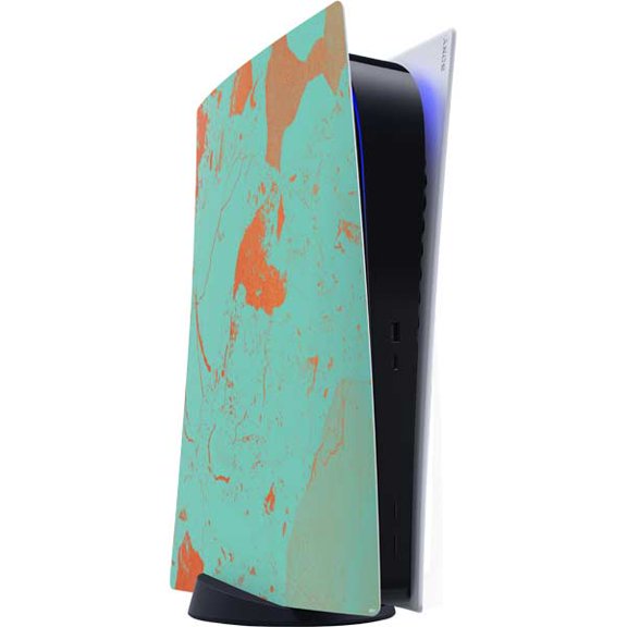 Skinit Marble Turquoise and Orange Marble PS5 Digital Edition Console Skin