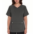 thumbnail image 1 of Ohufall Plus Size Scrubs for Women Stretch, Solid Color Scrub Tops - Front Pocket Design for Nurses & Healthcare Workers, 1 of 3