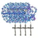 thumbnail image 1 of Collares Colgantes de Rosario VentDepot CatholicDivin05 4Pzas 57cm 2.3x4.2cm Cruz Cuentas 8mm Vidrio Azul/Morado, 1 of 2