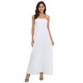 thumbnail image 2 of HDE Women's Strapless Maxi Dress Bohemian Sundress White 4X, 2 of 6