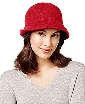 August Hat RED Melton Love Asymmetrical 