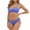 Blue, variant on Women's Solid Color High Waist Two Piece Swimsuit Set with Chest Pads Conservative Beach Bikini Swimwear for Swimming Pool Vacation Summer, Green M