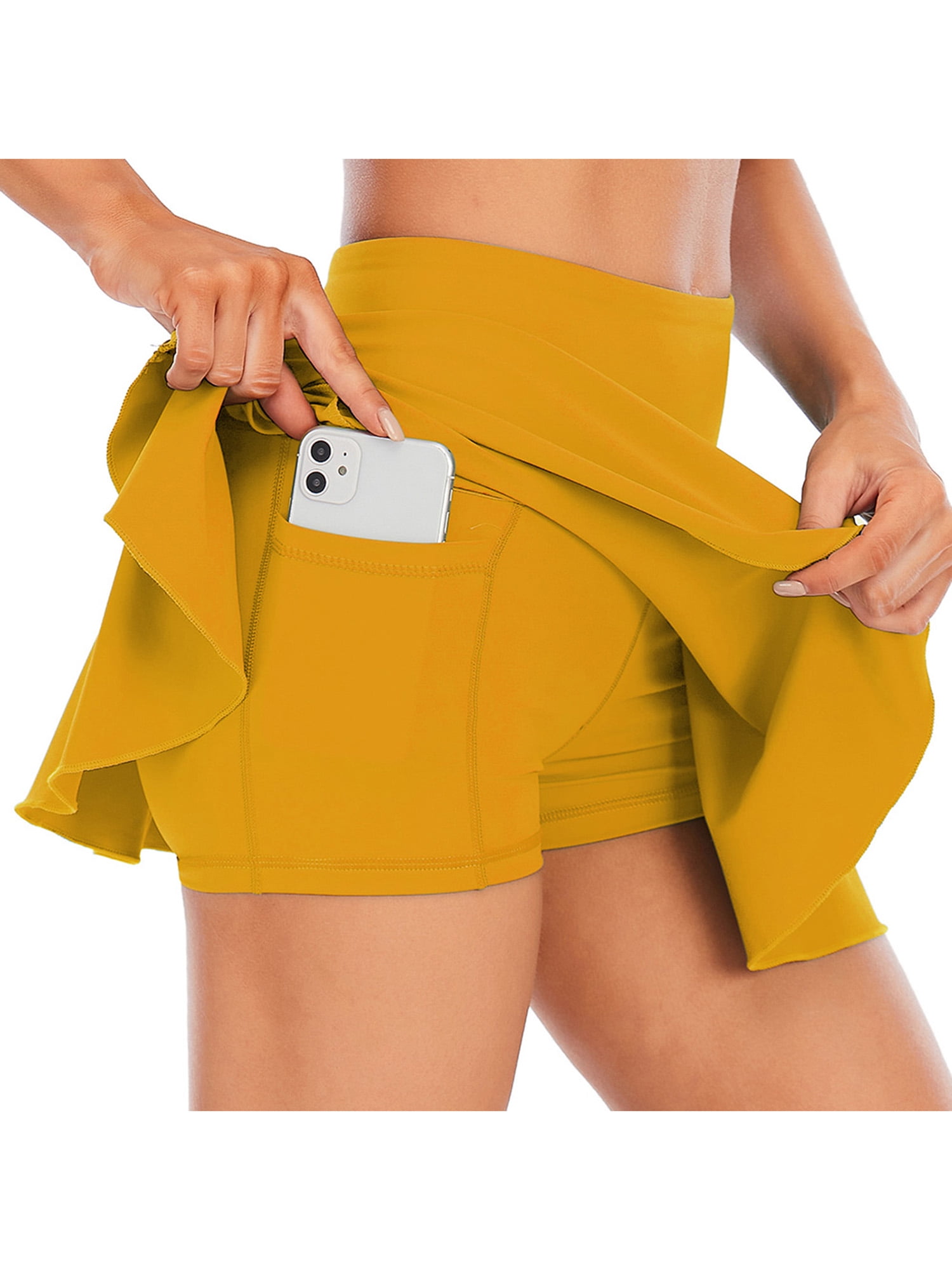 Afunbaby Women Sports Mini Skirts with Built in Shorts and Pockets