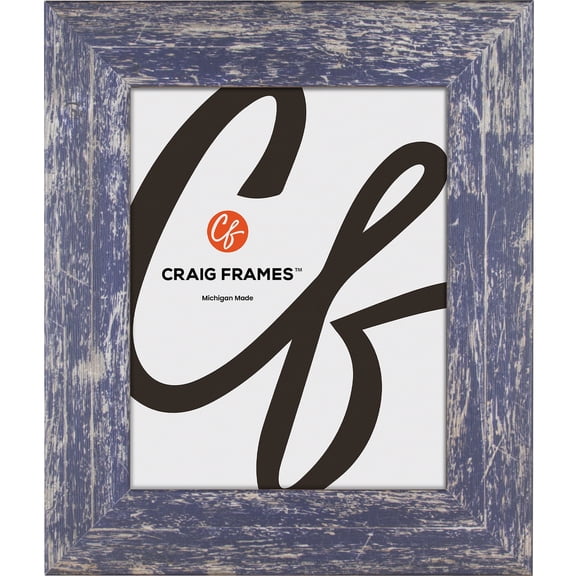 Craig Frames American Barn, 4x10 inch Picture Frame, Faux Blue Barnwood