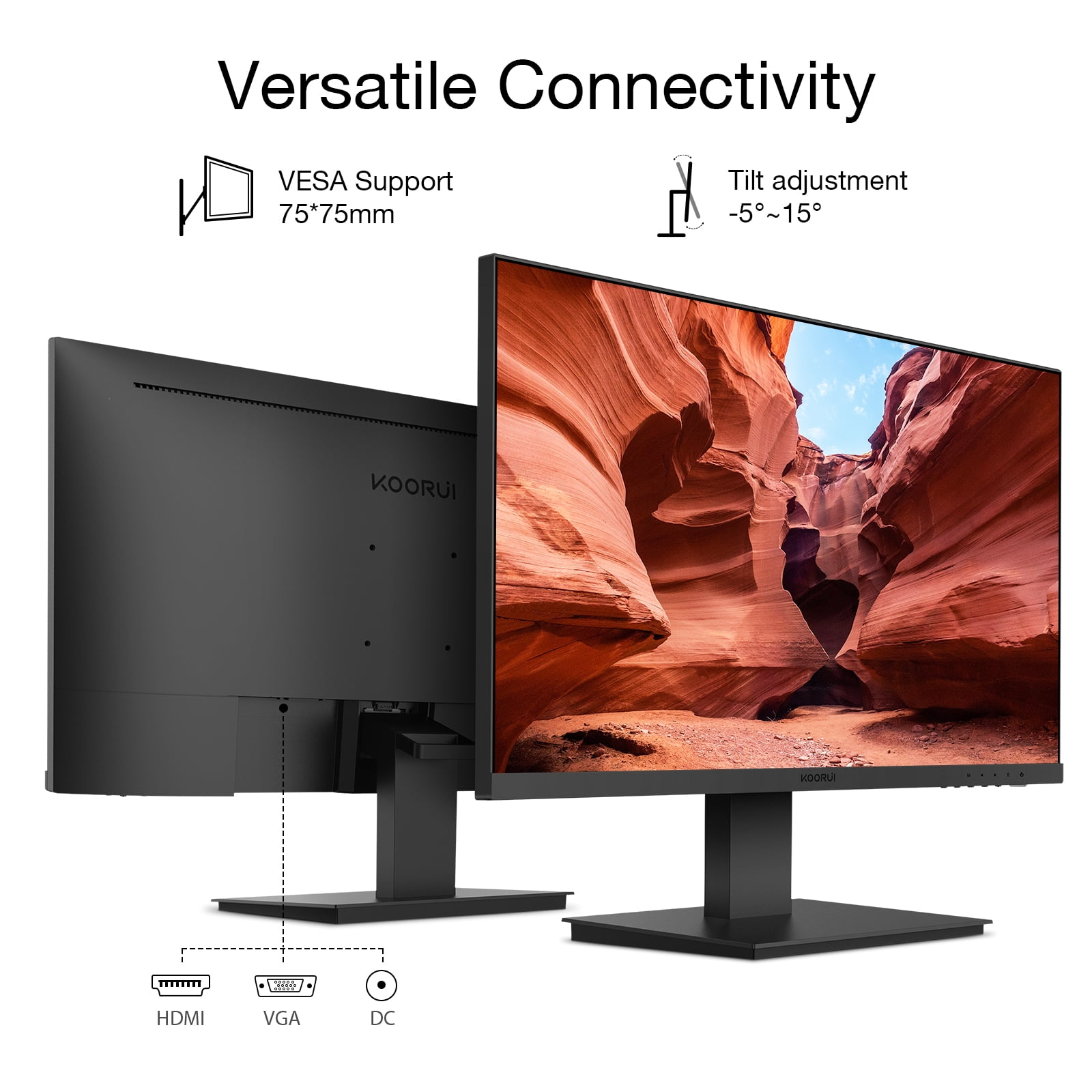 KOORUI 24 Inch Computer Monitor Full HD 1920 x 1080p VA Display 75Hz 3 –  Oasis Bahamas