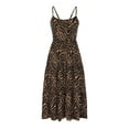 thumbnail image 2 of Odeerbi Mommy and Me Dresses,Matching Outfits,Parent-child Summer Leopard Print Beach Sleeveless Dress Mother-daughter Suit Mom,Brown, 2 of 9