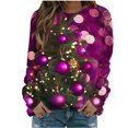 thumbnail image 2 of WXLWZYWL Christmas Sweatshirt Women Christmas Snowman Reindeer Print Pullover Casual Long Sleeve Holiday Shirts Tops, 2 of 4