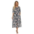 thumbnail image 2 of Eternatastic Womens Zipper Robe Half Sleeves Loungewear Dress Full Length Sleepwear Pockets Housecoat Nightgown Long Bathrobe, 2 of 7