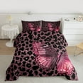 thumbnail image 2 of Manfei Gradient Pink Butterfly 2pcs Bedding Comforter Set for Teens Children Female,Leopard Print Twin Comforter Sets,Bling Glitter Breathable Bedding Set,Luxury Bedroom Decor,Reversible, 2 of 8