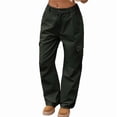thumbnail image 2 of Pantalones Vaqueros Holgados para Mujer, Elásticos, Sueltos, de Cintura Alta y Pierna , Estilo Años 90, Y2K Verde M, 2 of 8