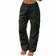 thumbnail image 2 of Pantalones Vaqueros Holgados para Mujer, Elásticos, Sueltos, de Cintura Alta y Pierna , Estilo Años 90, Y2K Verde M, 2 of 8