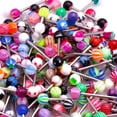 thumbnail image 1 of 30Pcs Mixed Color Tongue Rings Stainless Steel Bars Fashion Piercing Jewelry, 1 of 9