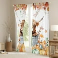 thumbnail image 3 of Manfei Cute Rustic Cow Curtains Pack of 2 (42x84 Each) for Kid, Autumn Harvest Pumpkin Curtains Blackout, Maple Leaf Bedroom Curtains, Curtains and Drapes Bedroom Decor, 3 of 6