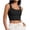 Black, variant on Womens Y2k Tops Summer Basic Tees Stretchy Padded Square Neck Sleeveless Crop Tank Top for Women