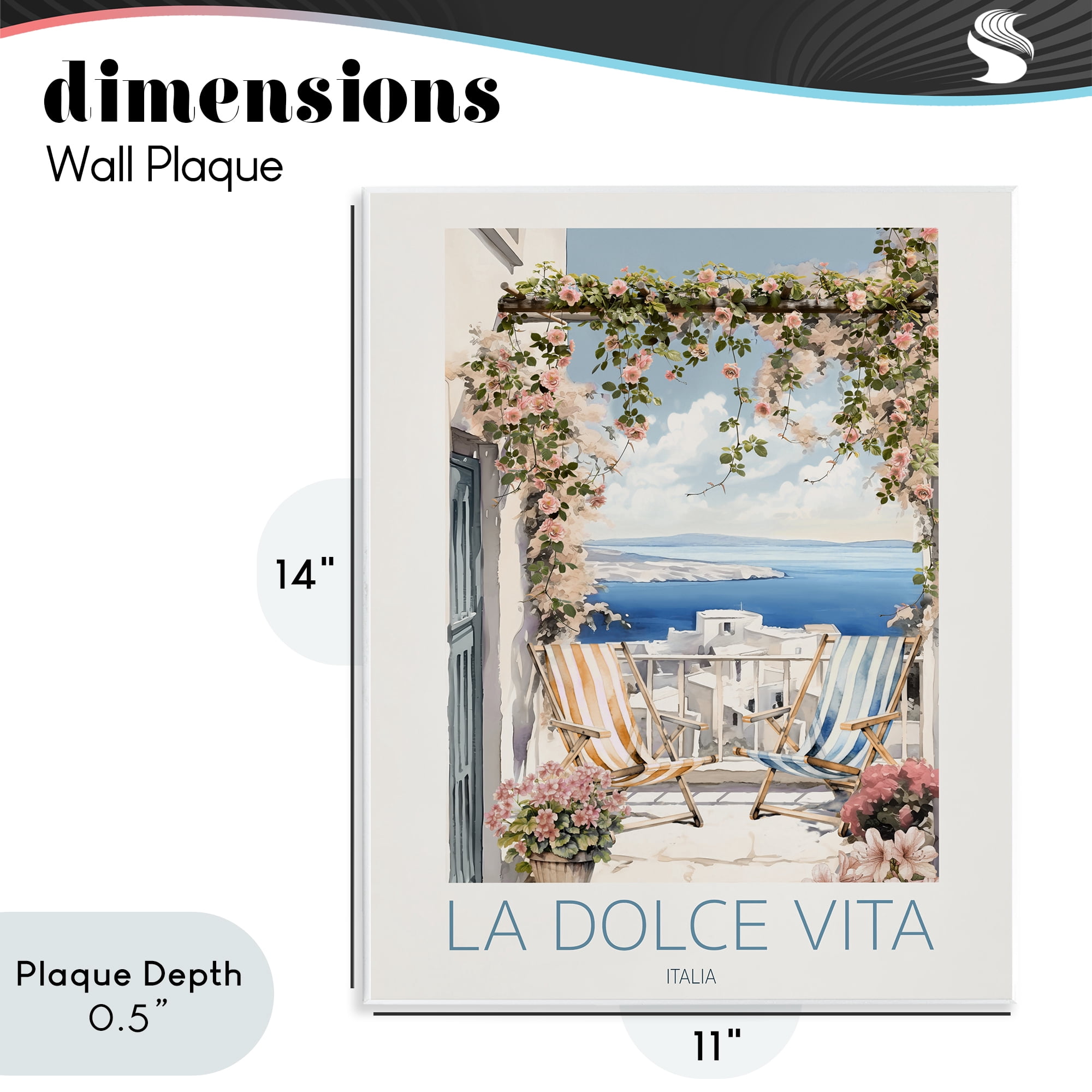 Stupell Industries Coastal Italian Balcony View Wall Plaque Art, design by CAD Designs