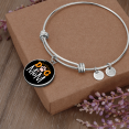 thumbnail image 3 of Dog Mom Paw Bracelet Stainless Steel or 18k Gold Circle Bangle, 3 of 7
