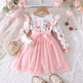 thumbnail image 5 of Lanbubble Girls Floral Tutu Dress Long Sleeve Tulle Princess Party Dress 6-7 Years, 5 of 7