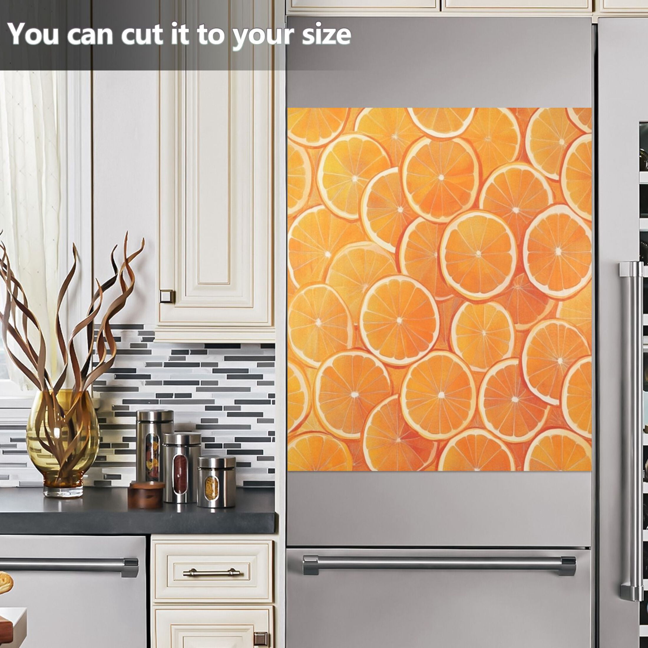 Dishwasher Magnetic Sticker 23x26 Inch Refrigerator Magnetic Sticker Washing Machine Magnetic Sticker Kitchen Panel Magnetic Sticker Home Decor Orange Sliced Orange