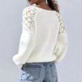 thumbnail image 4 of Gytharion Women's Lace Sleeve Sweaters Loose Solid Color Crew Neck Long Sleeve Patchwork Pullover Tops with Ribbed Cuffs Fashion Jumper Tops, 4 of 5